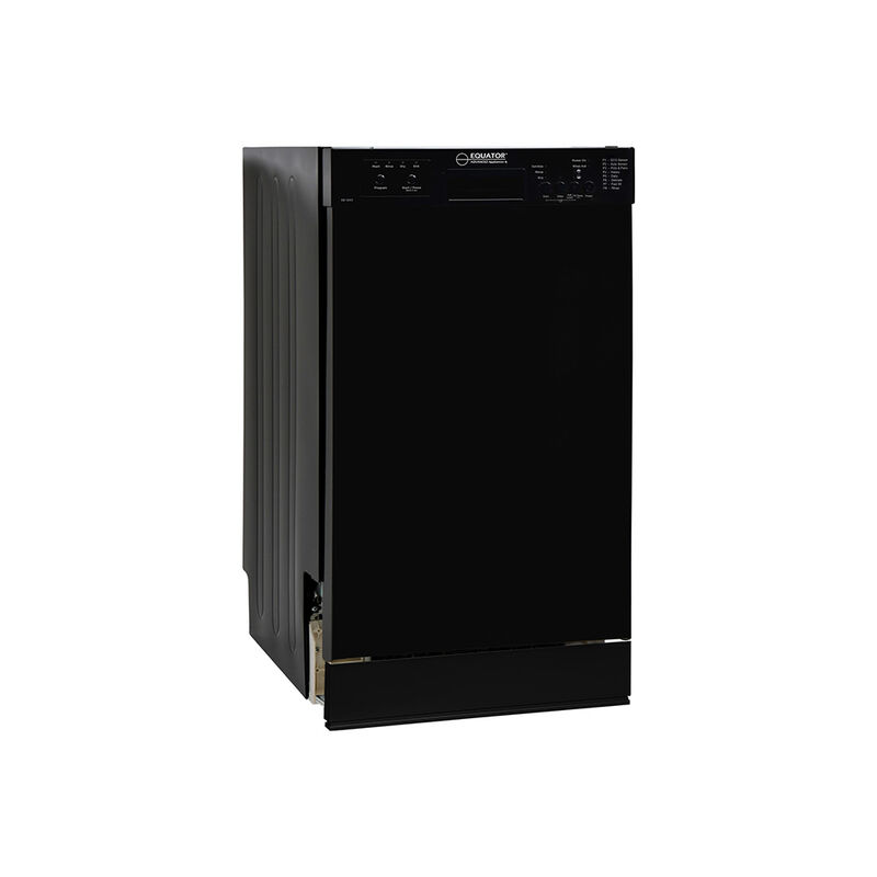 Equator 18" Built in Dishwasher 10 Place Setting 8 Wash programs half Load Sensor Wash 110V Energy Star Rated in Black image number 9