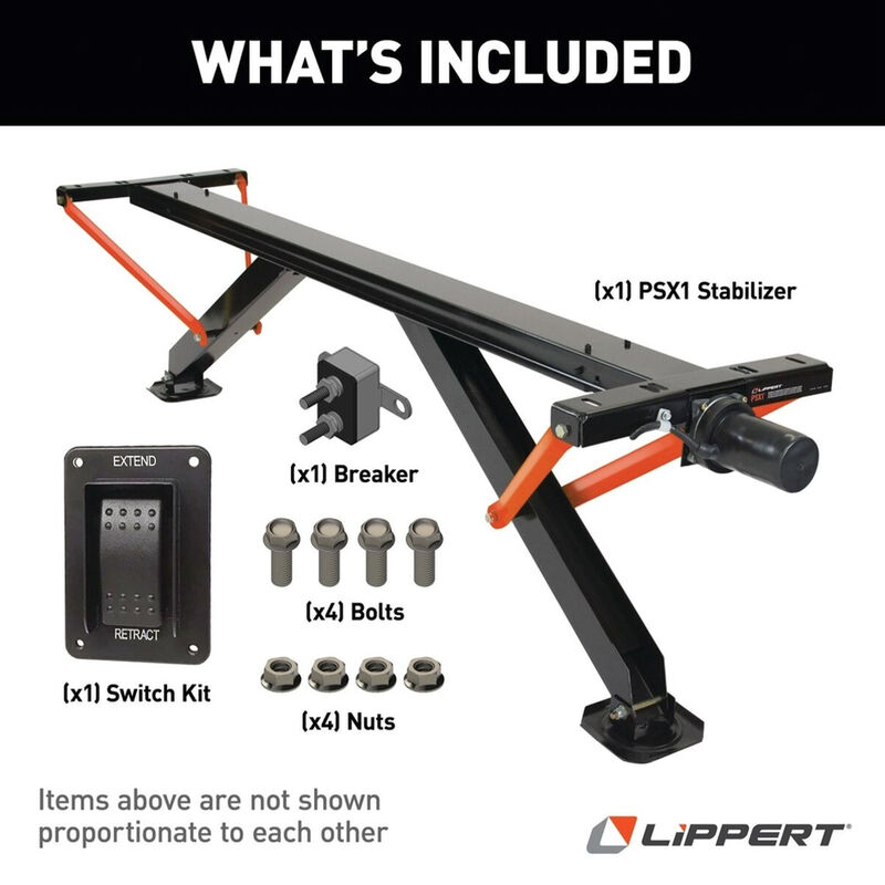 Lippert PSX1 High-Speed RV Power Stabilizer Jack System w/ Switch Kit image number 7