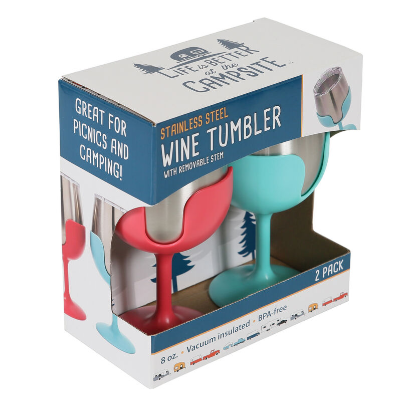 Camco Stainless Steel Wine Tumbler with Removable Stem image number 4