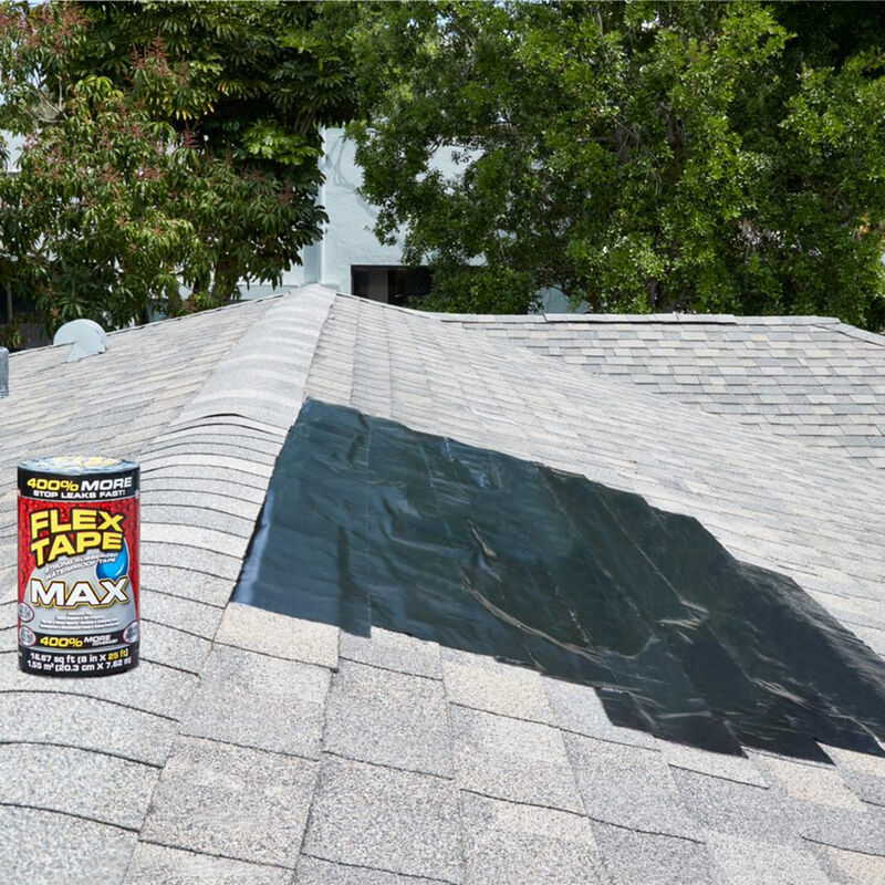 Flex Tape MAX Rubberized Waterproof Tape, 8" x 25' Roll, Black image number 5