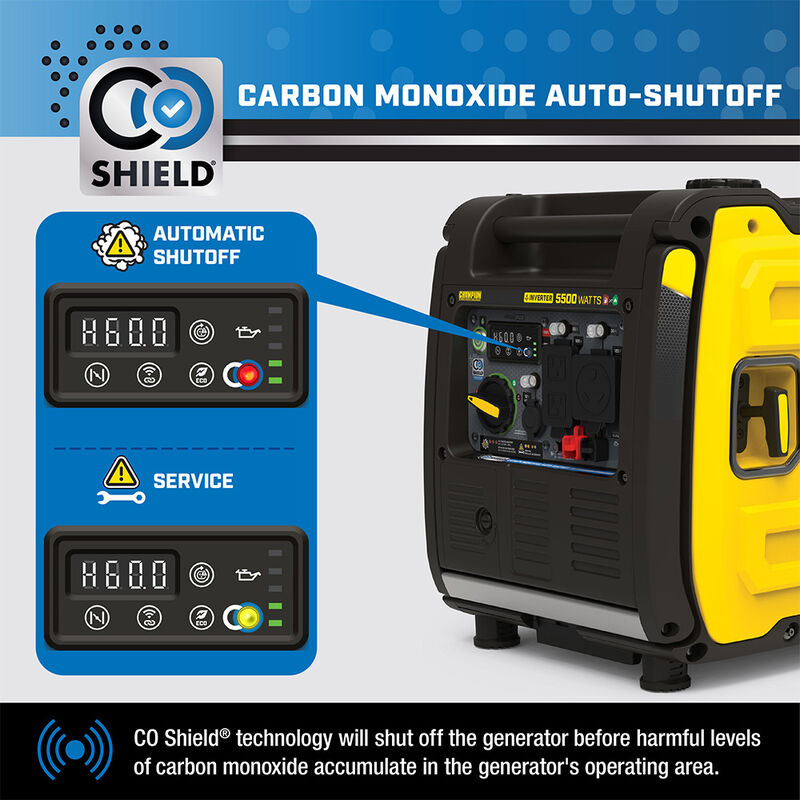 Champion 5500-Watt Dual-Fuel RV-Ready Portable Inverter with CO Shield and Remote Start image number 4