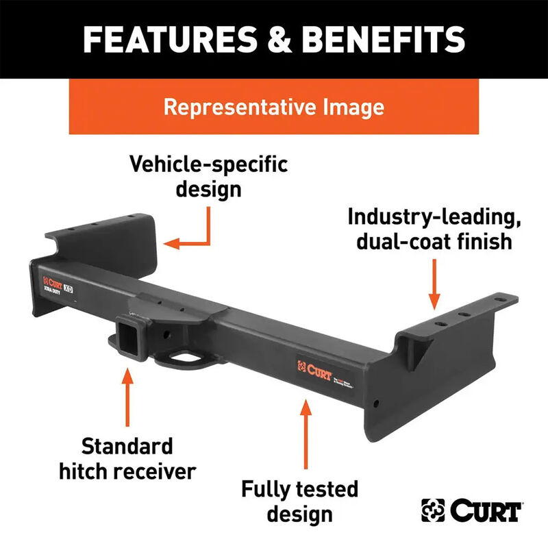 CURT 15007 Xtra-Duty Class 5 Trailer Hitch, 2" Receiver, Select Silverado, Sierra HD image number 3