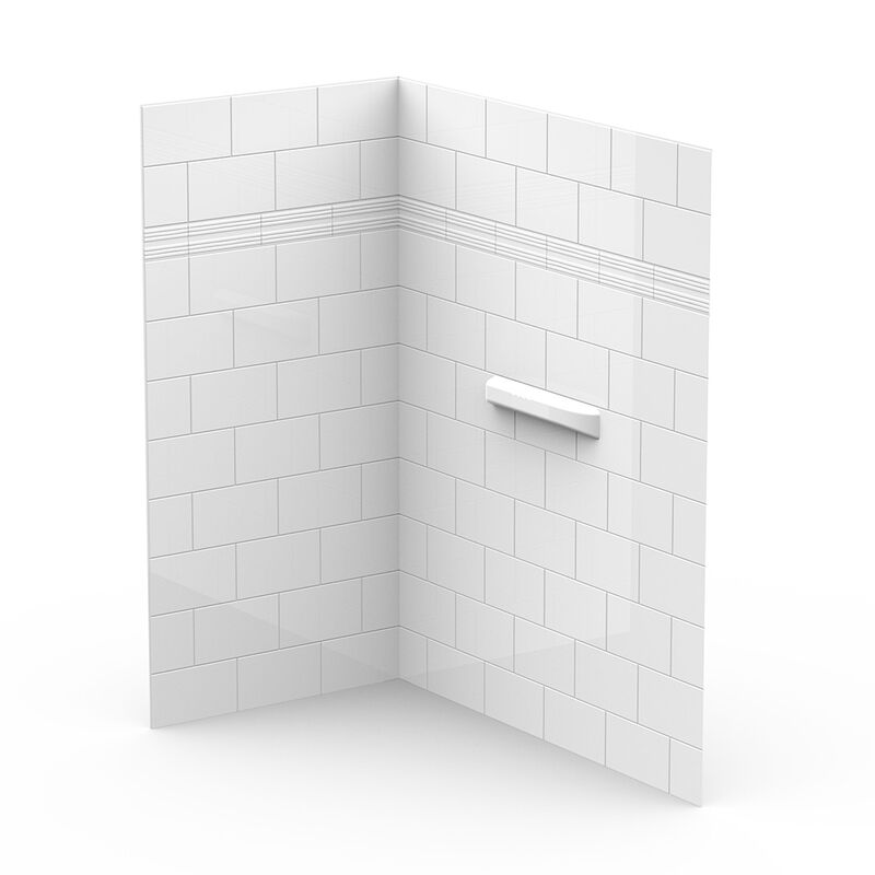 A&E Bath and Shower Laila Acrylic Corner Shower Wall image number 1