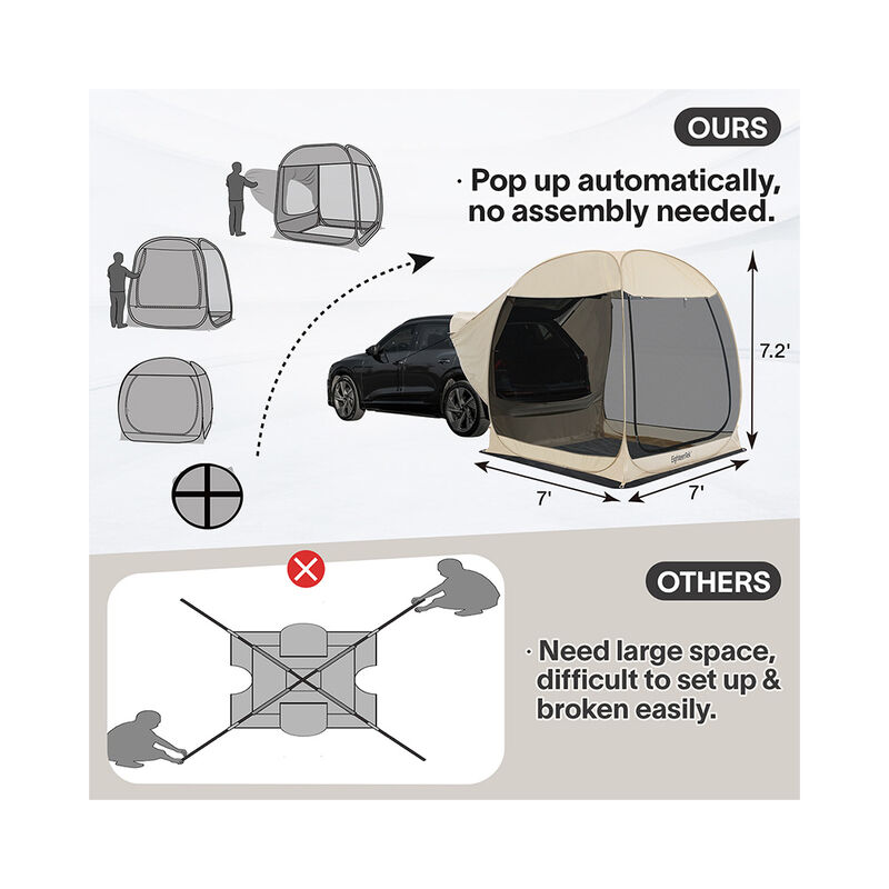 Eighteentek 2-in-1 Pop-Up SUV Tent image number 2