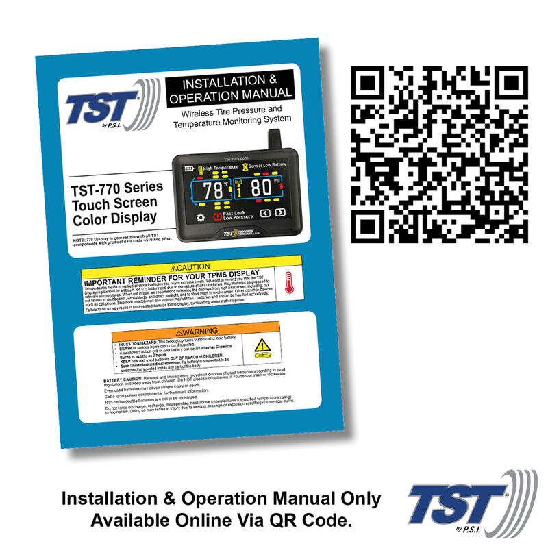 TST 770 Series 4 Flow-Thru TPMS System w/ Color Display & Repeater image number 9