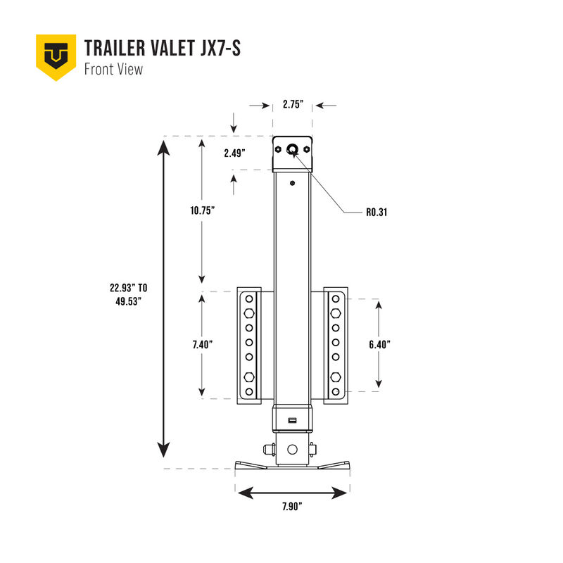 Trailer Valet 7,000 lbs Side Mount Bracket Drill Jack image number 3