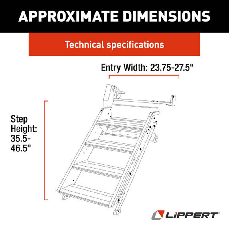 Lippert SolidStep 4.0 Premium RV Steps for 26" Doorway, Quad Step with Lift Assist image number 4