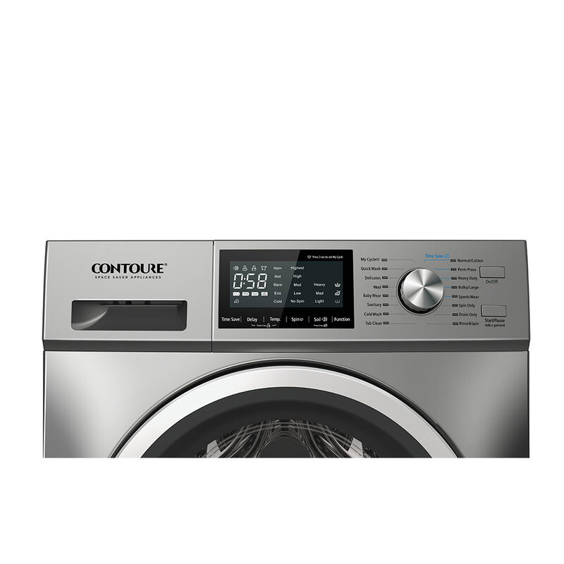 CONTOURE 24" 2.7 cu.ft. High-Efficiency Stackable Front-Load Washer, Titanium image number 4