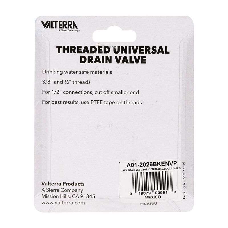 Valterra Universal Drain Valve Threaded Black image number 8