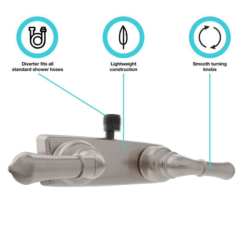 Dura Faucet Satin Nickel Classical RV Shower Faucet, DF-SA100C-SN image number 4