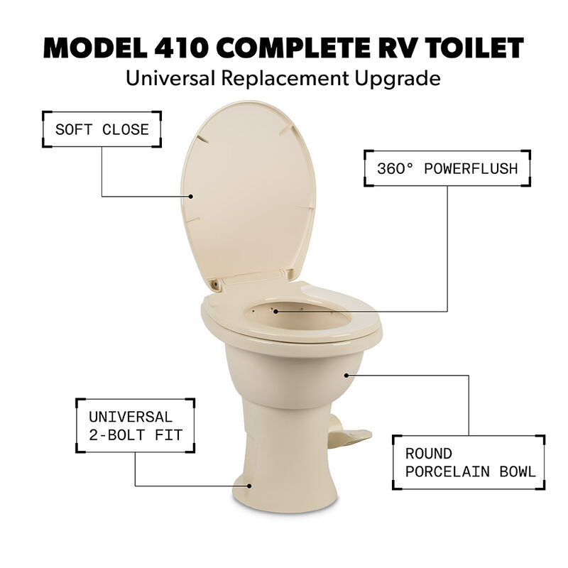 Dometic Model 410 Complete RV Toilet, Standard Height image number 2