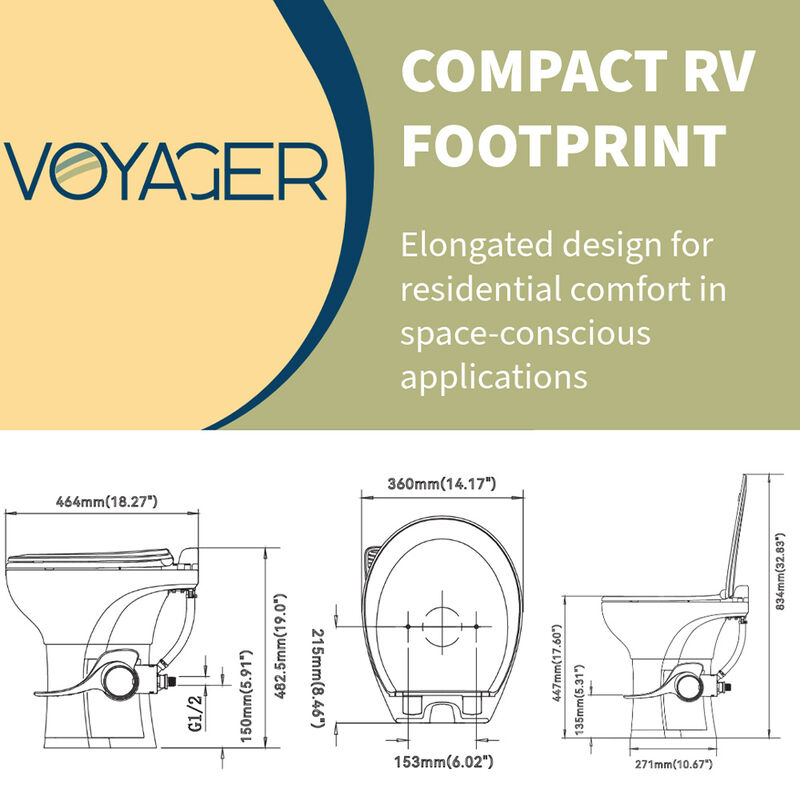 Invision Voyager Residential-Height Toilet with Plastic Bowl image number 6
