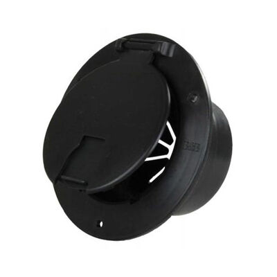 JR Products Deluxe Round Electric Cable Hatch with Back, Black