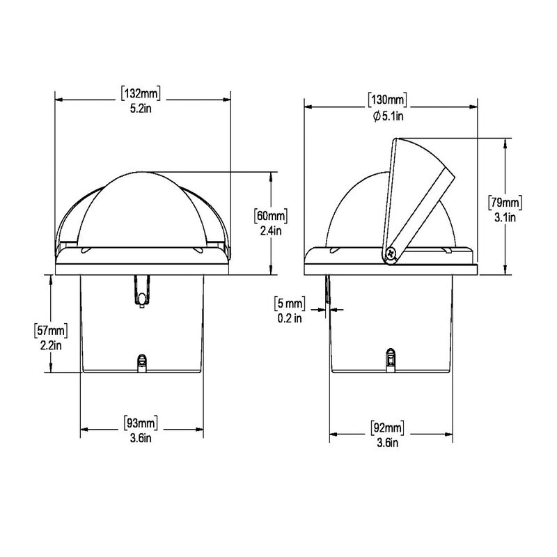 Ritchie Helmsman Flush Mount CombiDial Compass, Black image number 1