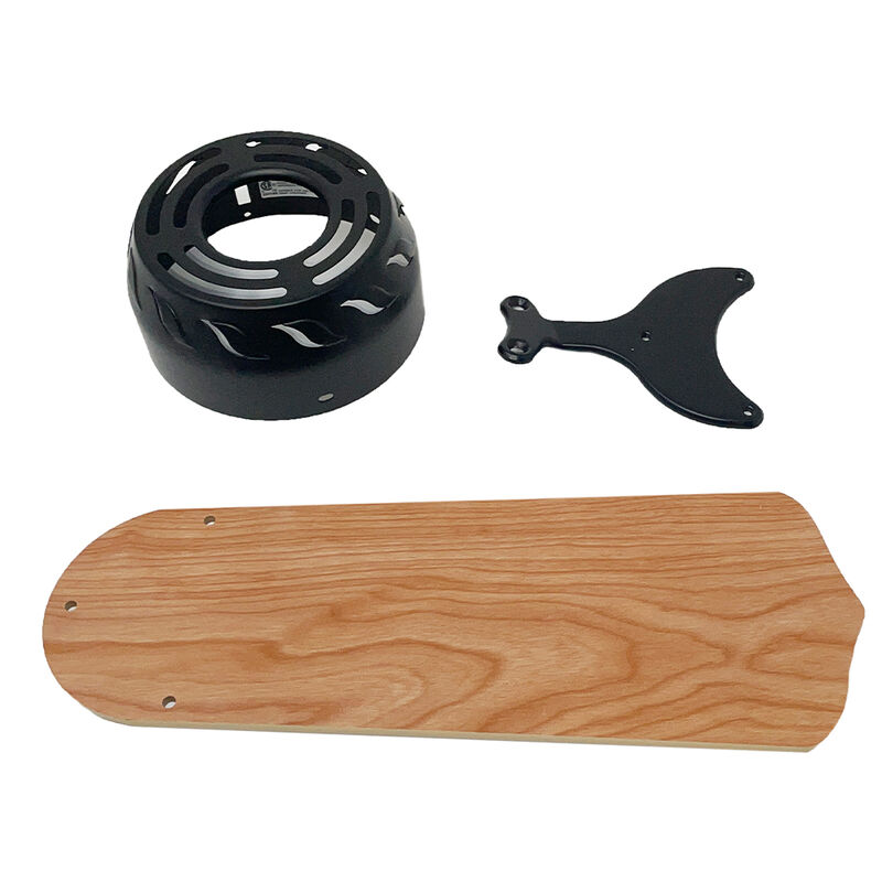 36" 12V Ceiling Fan- Black/Oak image number 1