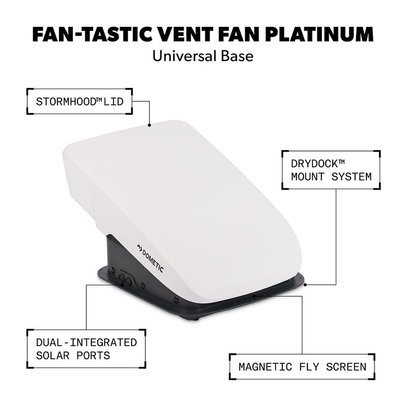 Dometic Fan-Tastic Vent FA95 Platinum Roof Fan with DryDock, White image number 7