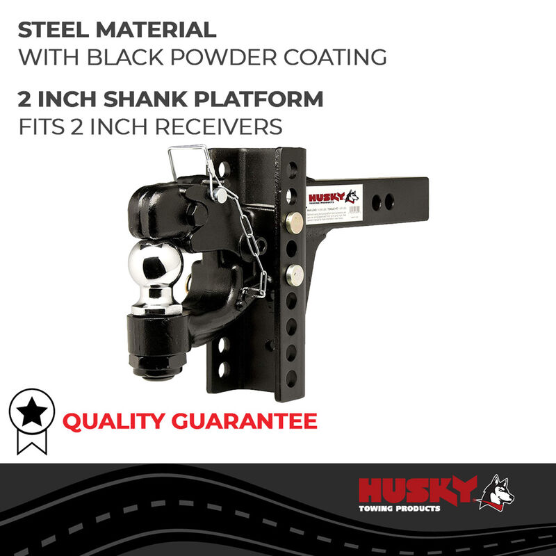 Adjustable Ball Mount and Pintle Combo Kit, 2 Inch Ball, 10,000 Lb GTW image number 4