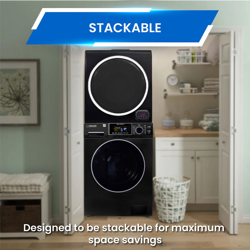 Equator Premium Stackable 15-lb. Washer + 3.5 cu.ft. Vented Digi Dryer, 110V, Black image number 8