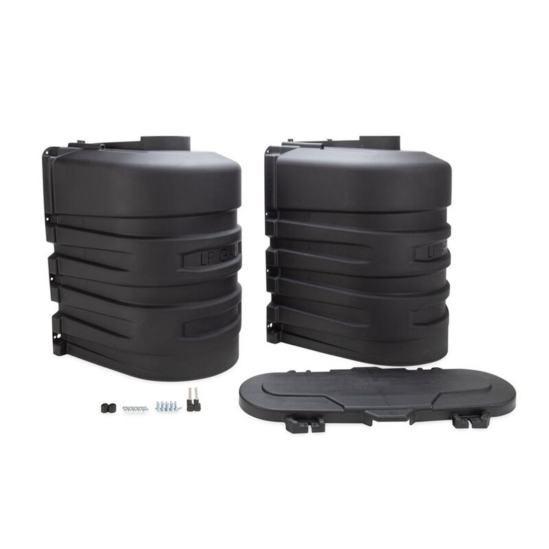 Camco Double RV 20-lb. Propane Tank Cover, Black image number 1