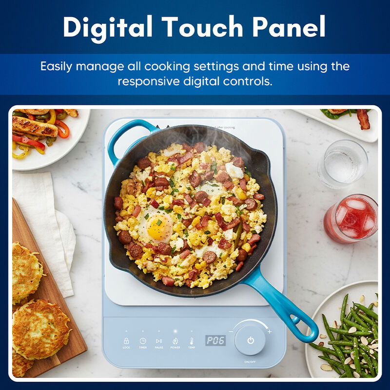 Elite Gourmet SlimStore Induction Cooktop, Blue image number 4