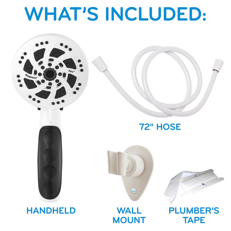 Oxygenics Fury RV Handheld Shower Head Kit, White image number 7