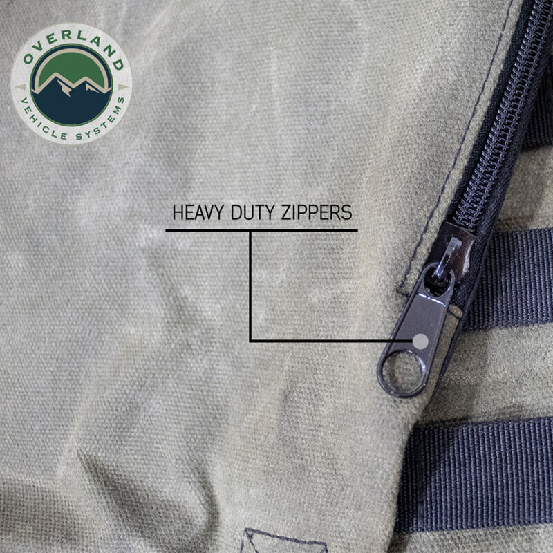 Overland Vehicle Systems Canyon Extra Large Trash Bag with Spare Tire Mount, #16 Waxed Canvas image number 3