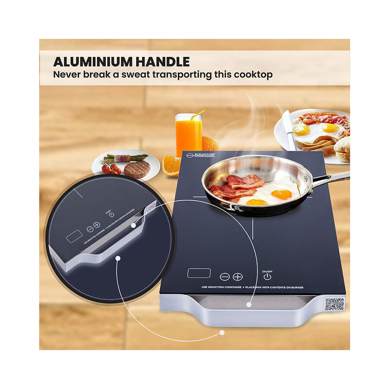 Equator PIC 100 Portable 11" Single-Burner Induction Cooktop with Handle, Silver image number 6