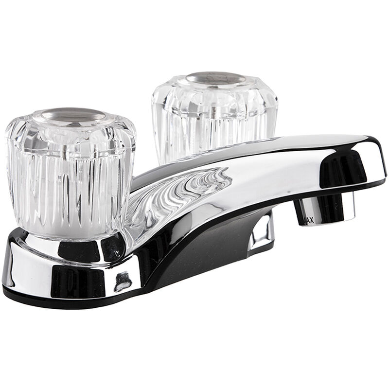 Dura Faucet RV Lavatory Faucet with Crystal Acrylic Knobs, Chrome Polished image number 1