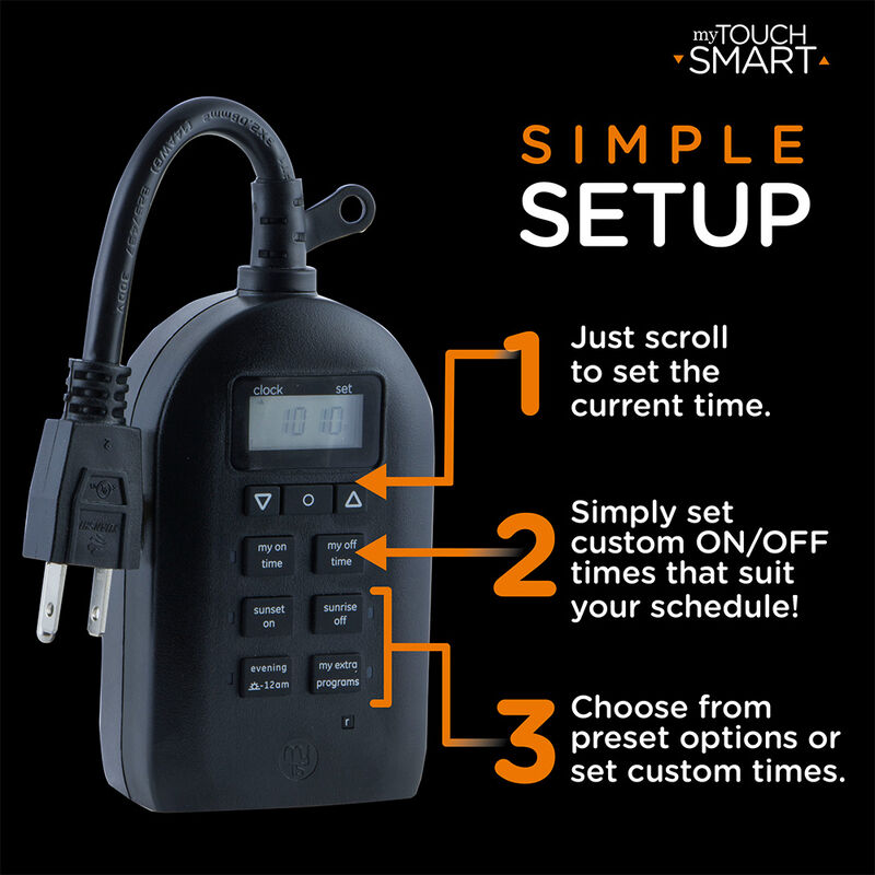 myTouchSmart Plug-In SunSmart Outdoor/Indoor Digital Timer image number 6