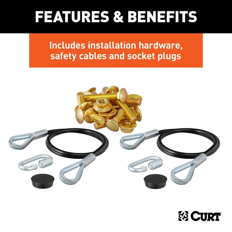 CURT 70143 Tow Bar Base Plate, Select Ford Bronco with Modular or Standard D-Ring Bumper image number 7