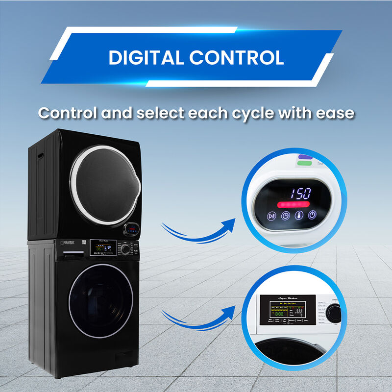 Equator Premium Stackable 15-lb. Washer + 3.5 cu.ft. Vented Digi Dryer, 110V, Black image number 12