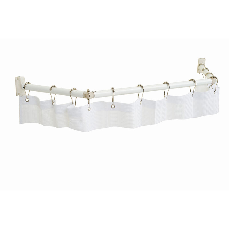 Extend-A-Shower Expanding Shower Rod, White Finish image number 1