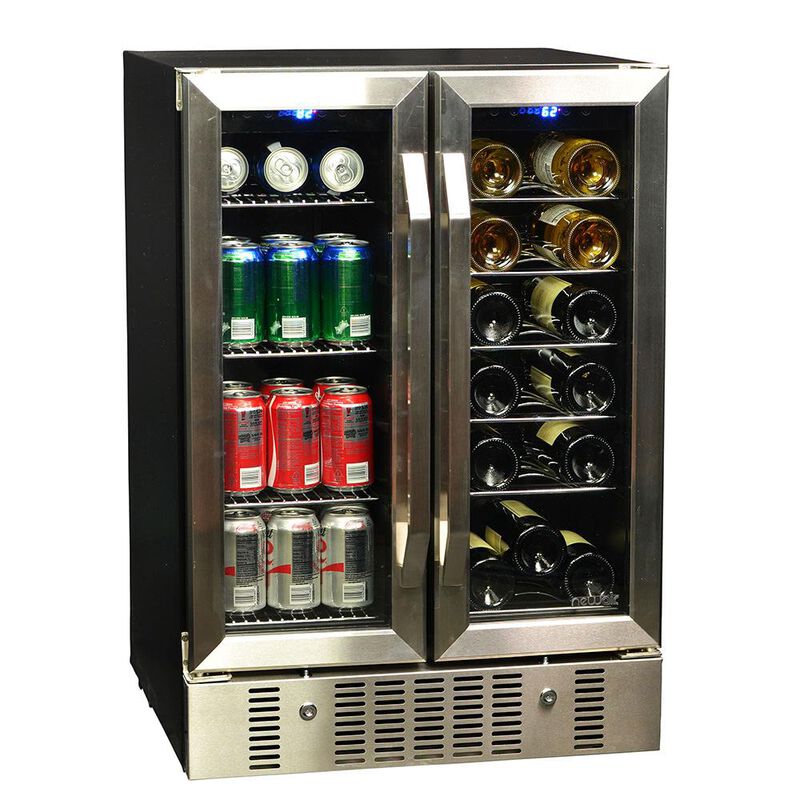 Newair 18 Bottle/60 Can Dual Zone Built-in Compressor Wine & Beverage Cooler image number 1