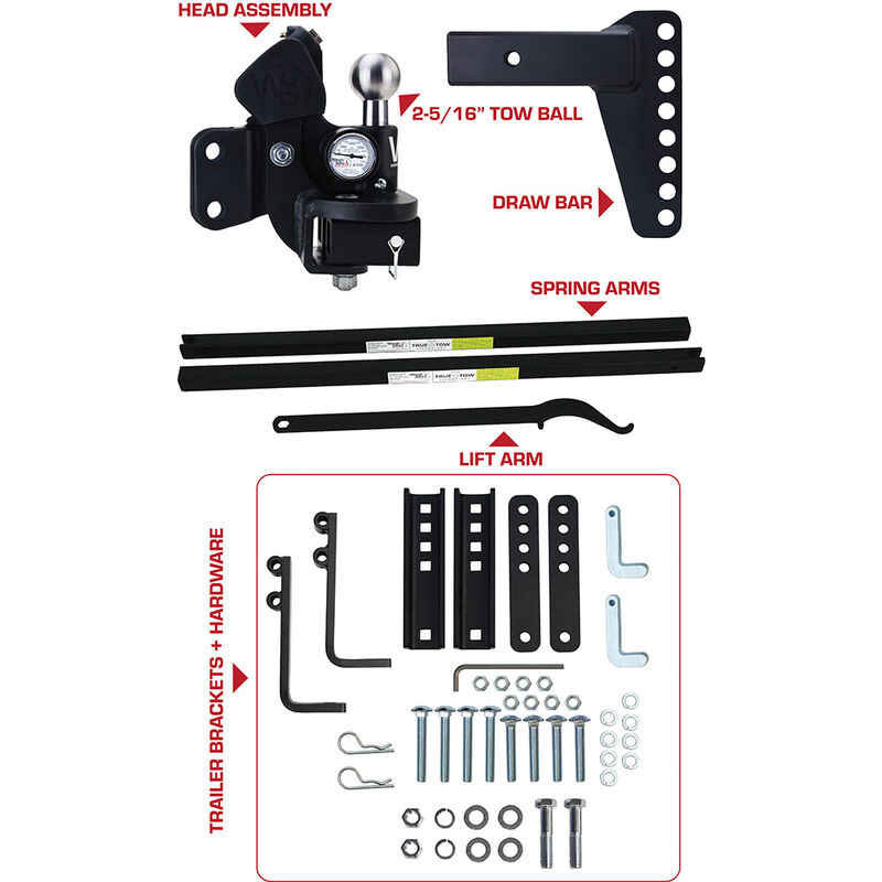 Weigh Safe TrueTow Middleweight WDH - 4" Drop, 2.5" Shank - 8,500 GTW w/Hitch Pin image number 2