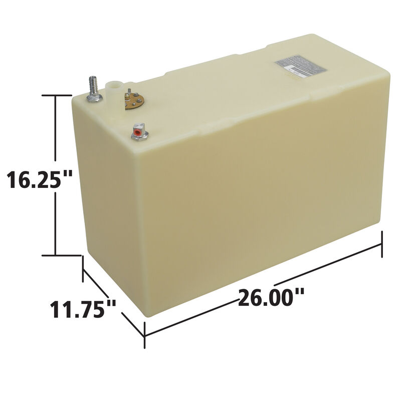 Moeller Marine Fuel Tank, 20 Gal., 11.75"W x 26"L x 16.25"D image number 2