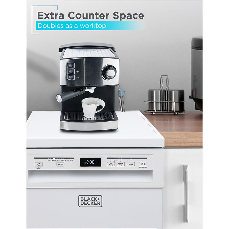 Black+Decker Portable 8 Place Setting Dishwasher, White image number 7