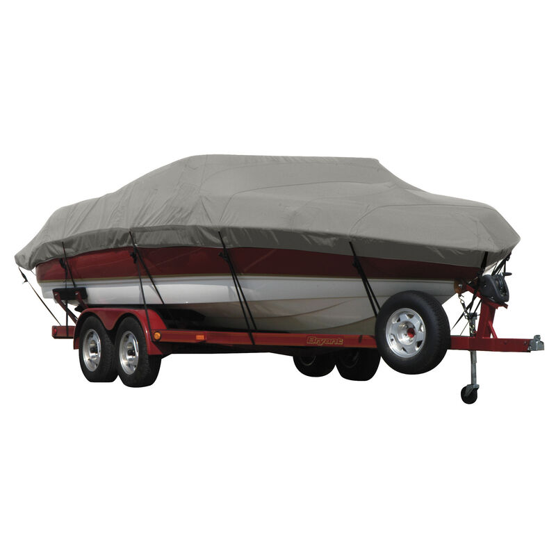 Exact Fit Covermate Sunbrella Boat Cover for Malibu Response 20 Lxi  Response 20 Lxi W/Swoop Tower Covers Swim Platform I/B. Charcoal Gray Heather image number 1