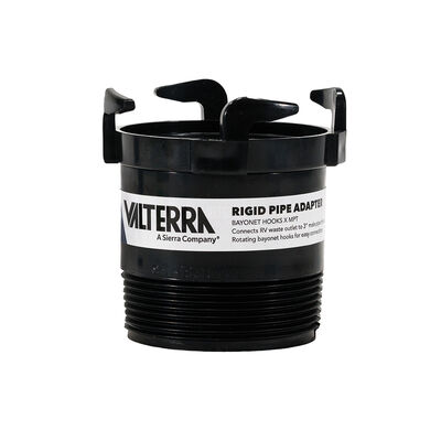 Valterra Rotating Rigid Sewer Pipe Adapter, 3" MPT x Bayonet Hooks