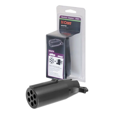 CURT 57041 Electrical Adapter, 7-Way Round to 4-Way Flat