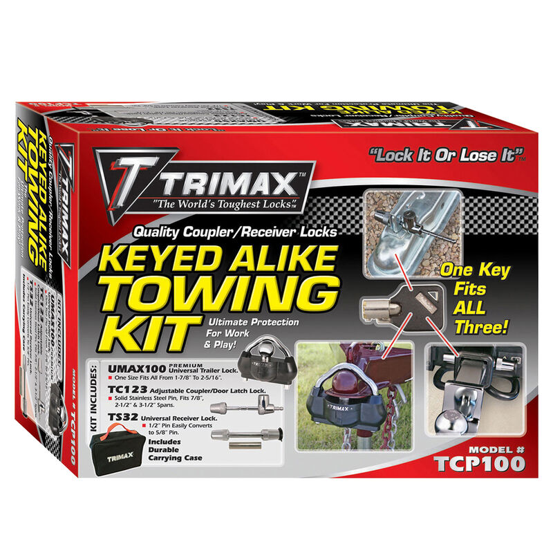 Trimax TCP100 Keyed-Alike Coupler/Receiver Locks Towing Kit image number 1
