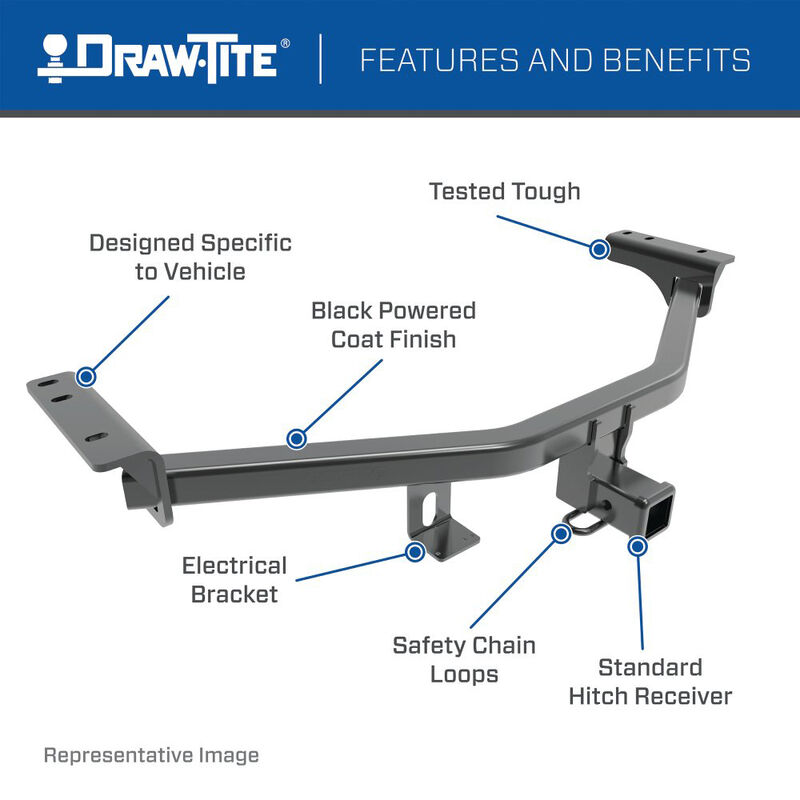 DRAW-TITE Class 3 Trailer Hitch, 2" Square Receiver, Ford Explorer, Lincoln Aviator, Mercury Mountaineer image number 3