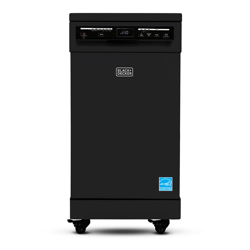 Black+Decker Portable 8 Place Setting Dishwasher, Black image number 1