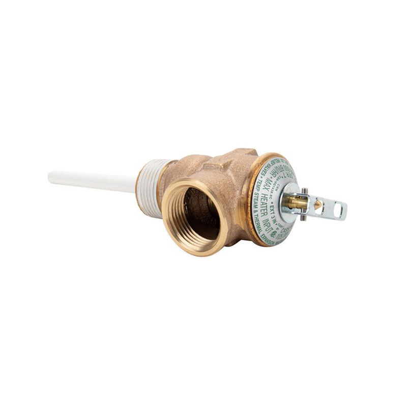 Camco Water Heater Temperature and Pressure Relief Valve, 3/4" Valve, 4" Probe, 150 PSI image number 1
