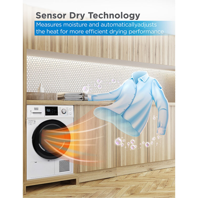 Black+Decker 4.4 cu. ft. 240V Ventless Electric Dryer, White image number 7