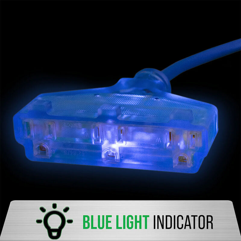 DuroMax 50Ft Triple Tap Blue Light Extension Cord image number 4