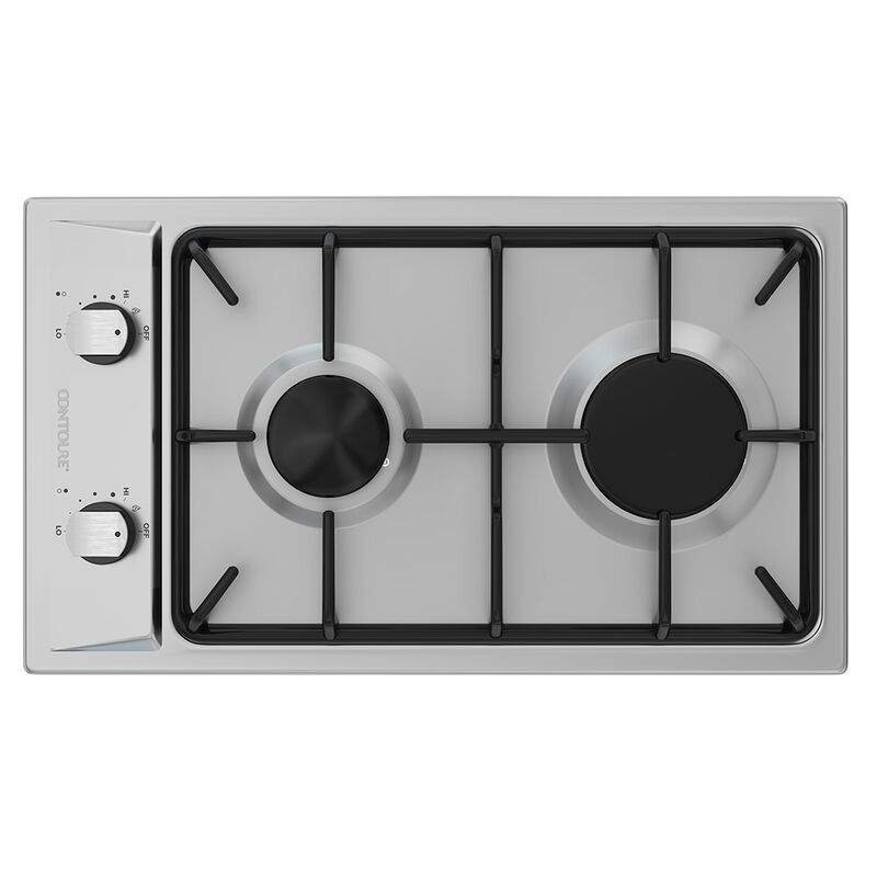CONTOURE Deluxe 2-Burner Built-In Gas Cooktop with Electronic Ignition, Stainless Steel &ndash; Camping World Exclusive! image number 3