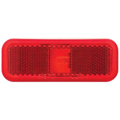 Rectangular Clearance/Marker Light; white base; two wire; red