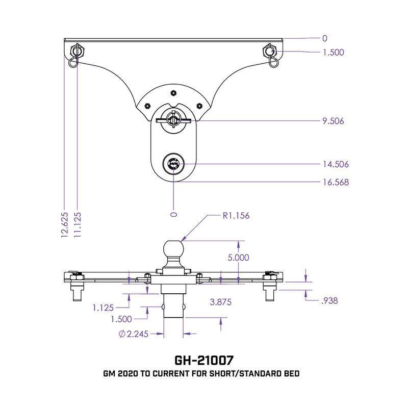 Gen-Y Hitch GoosePuck 5" Offset Ball-Puck Mount for Ford 2017 to Current, 25K Towing image number 9