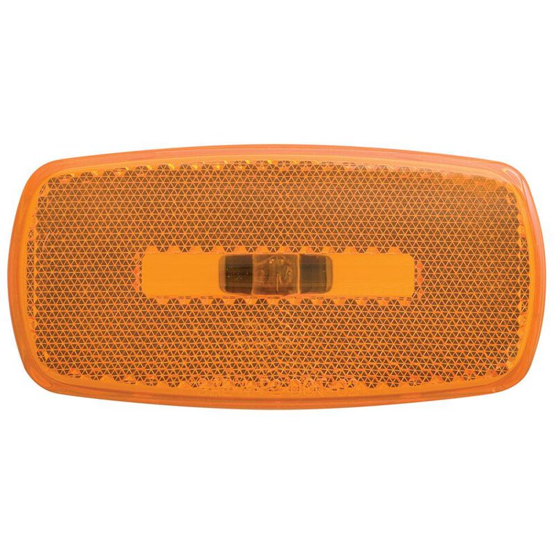 Rectangular Reflector/Clearance/Marker Light - twist-in socket; Amber; Black Base image number 1