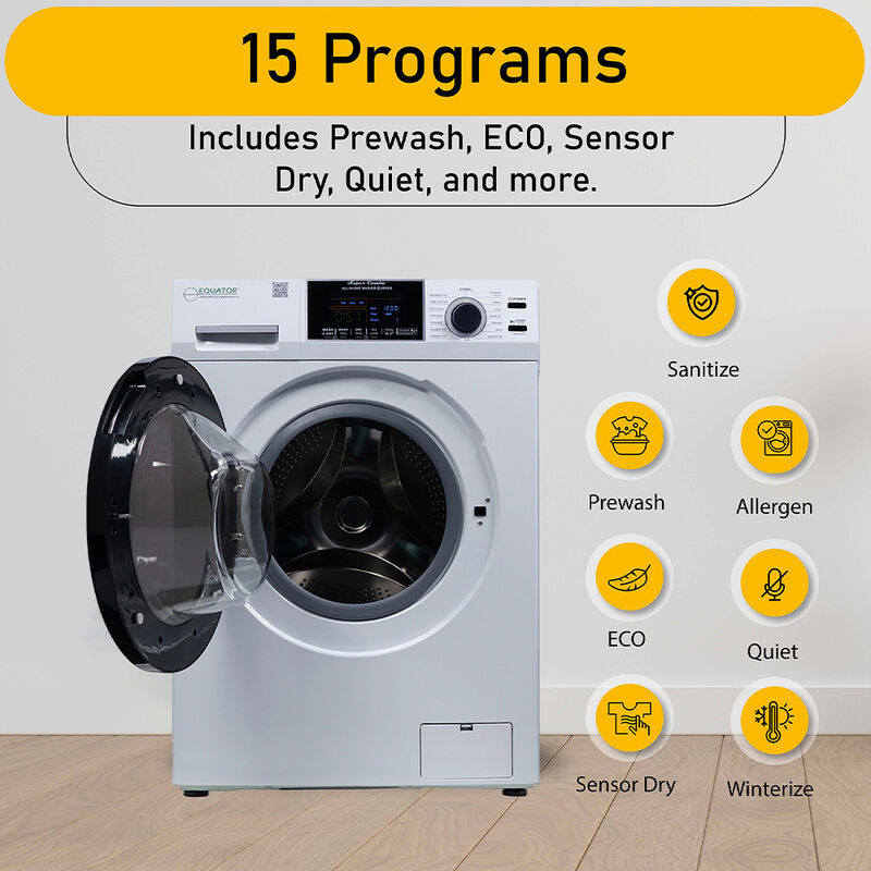 Equator 15-lb. All-in-One Combo Washer Dryer, Silver image number 9